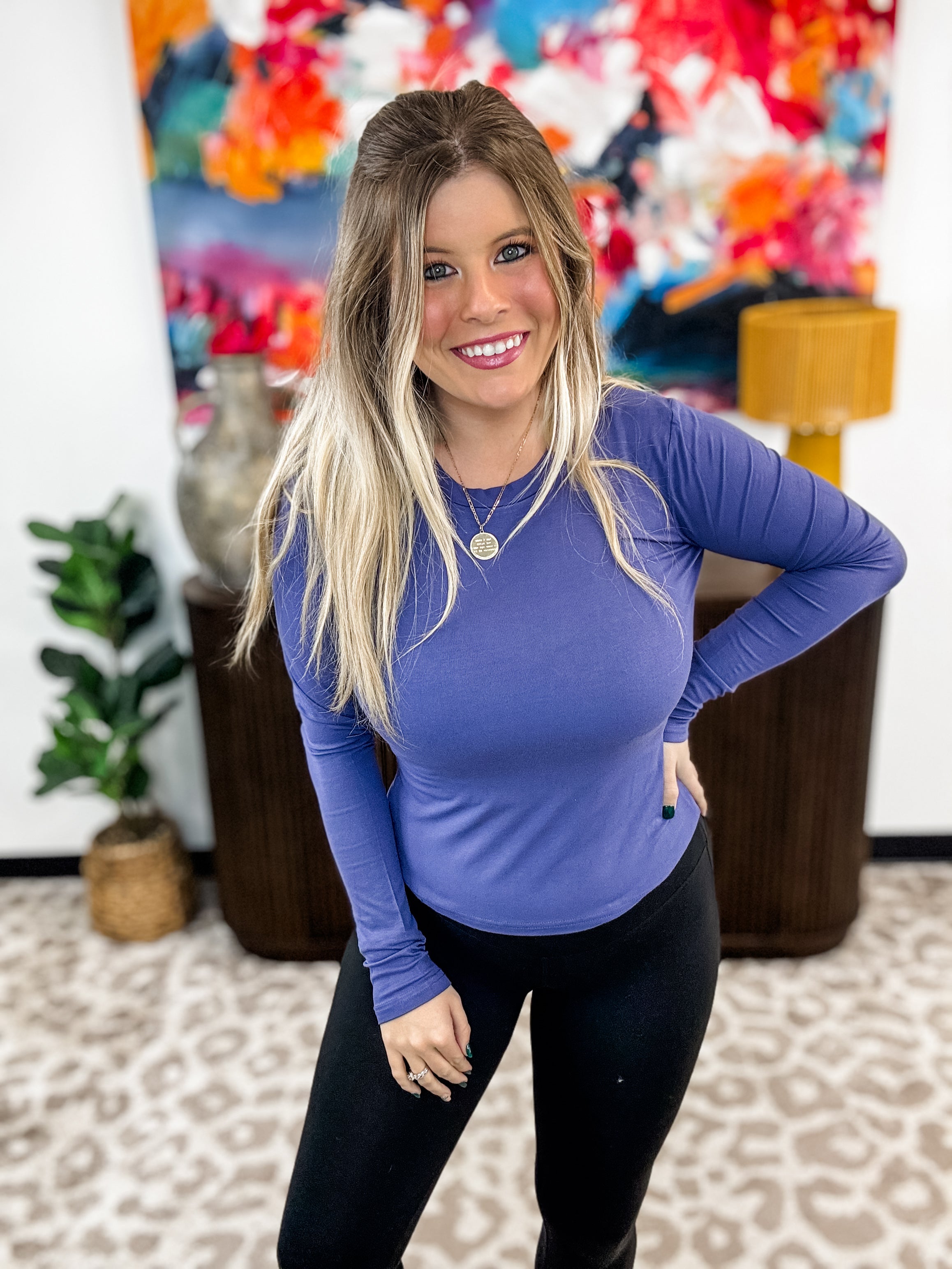 All You Need Long Sleeve Top - Purple