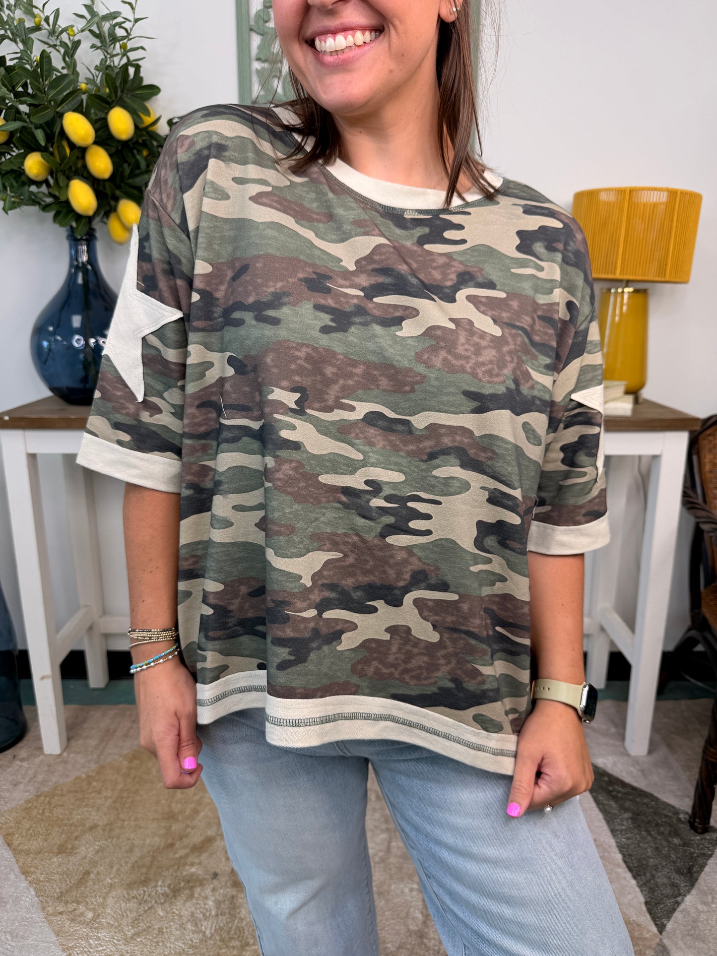 Washed Vintage Camo Top