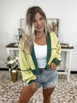 Retro Row Cardigan - Green