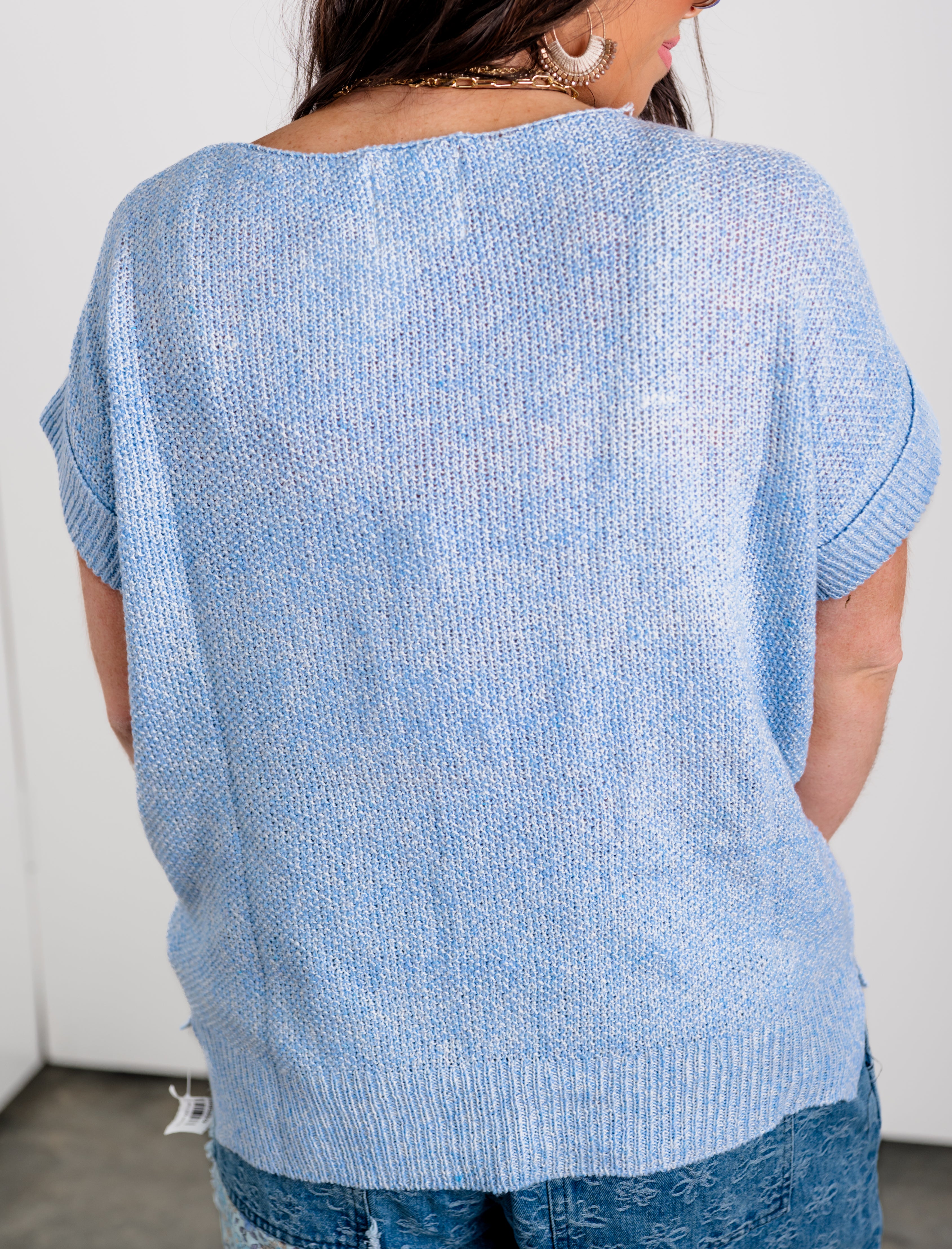 Daily Drift Knit Top - Denim Blue