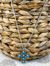 Oval Gem Cross Pendant Necklace