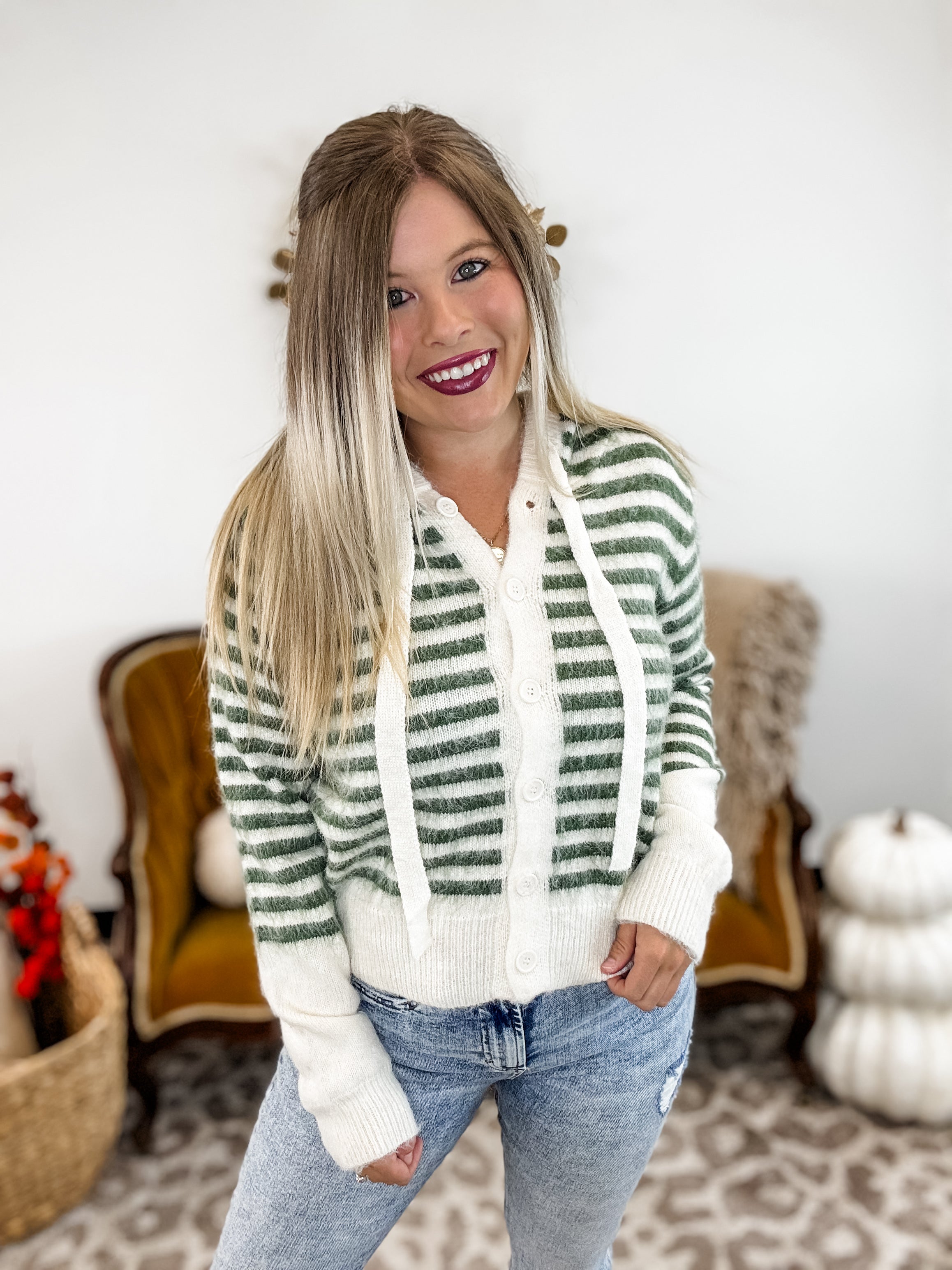 Save The Day Cardigan - Green FINAL SALE