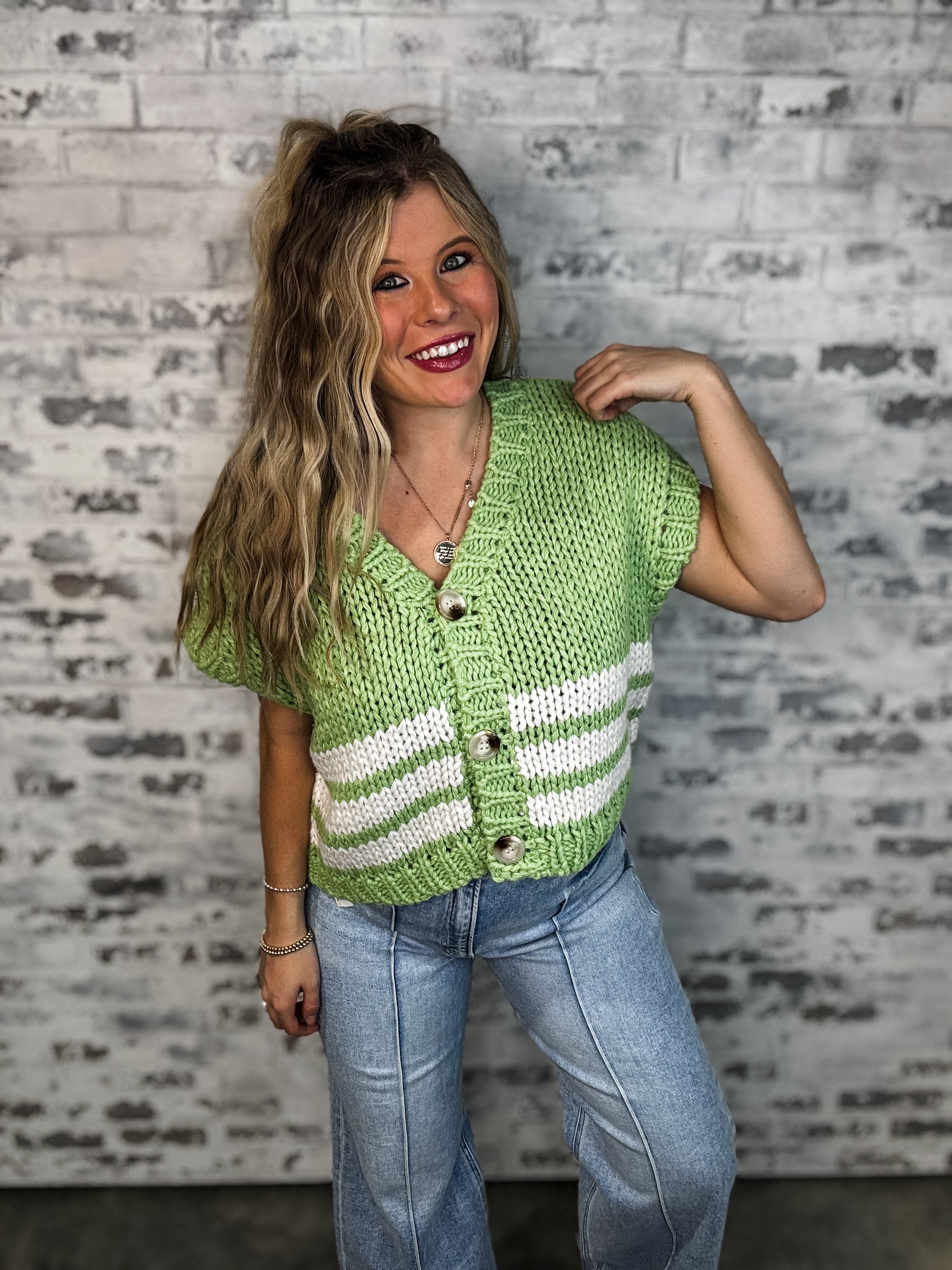 Playful Stripes Knit Vest