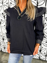 Refined Stitch Ruffle Top
