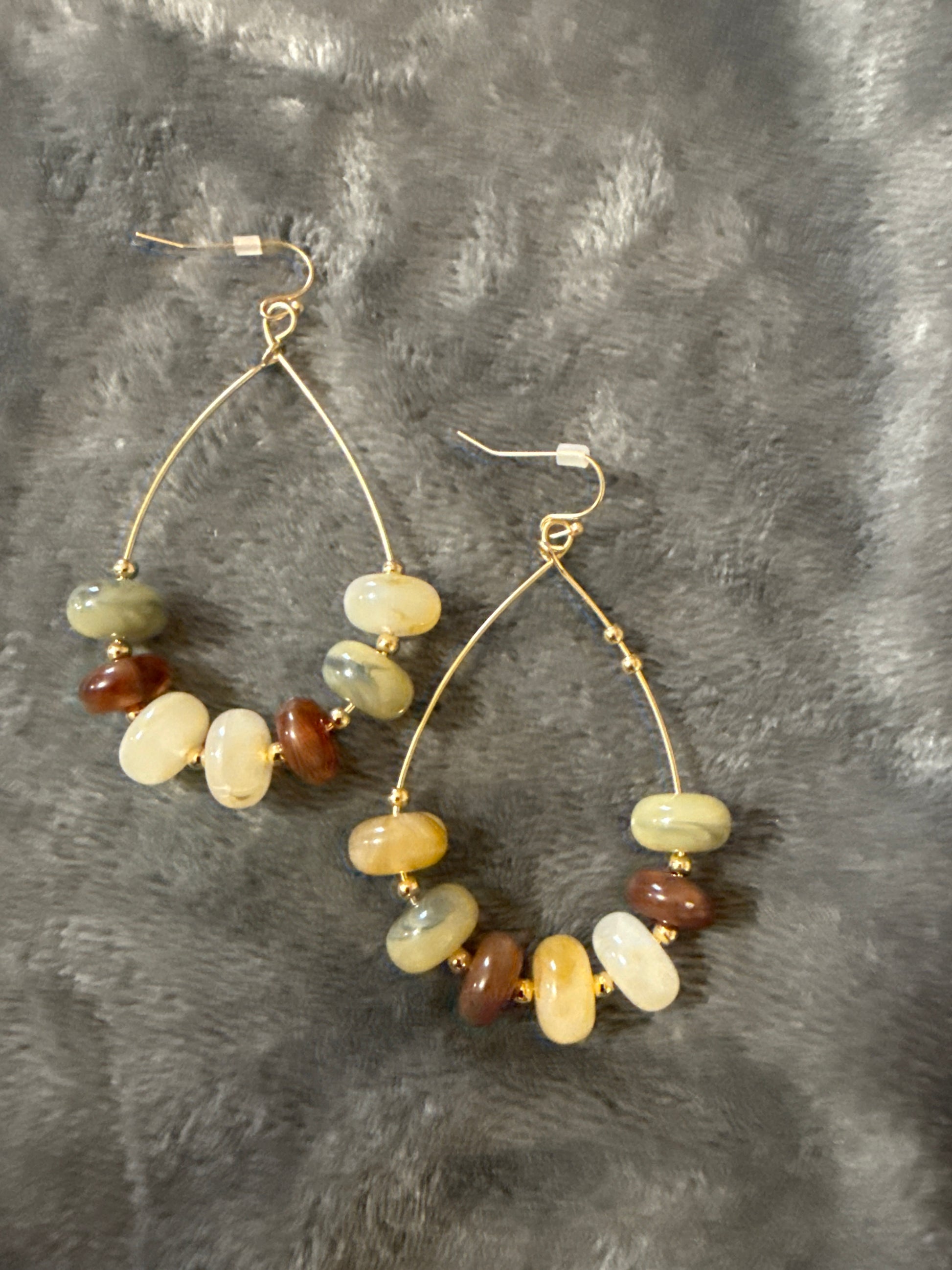 Rondelle Mable & Teardrop Wire Earrings