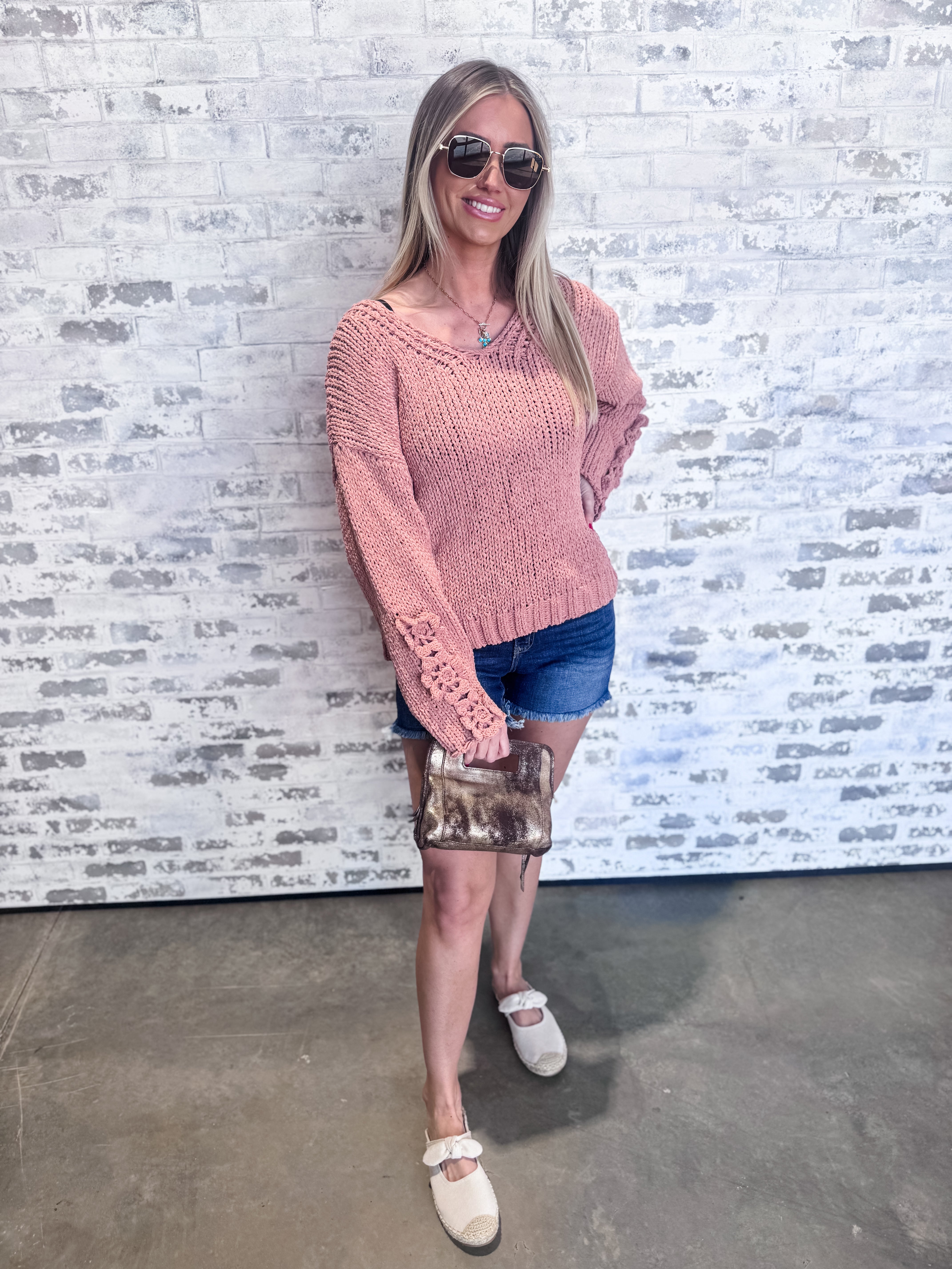 Blooming Comfort Sweater - Dusty Peach