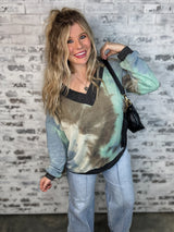 Cloud Dye Lounge Top - Dusty Blue