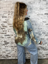 Cloud Dye Lounge Top - Dusty Blue