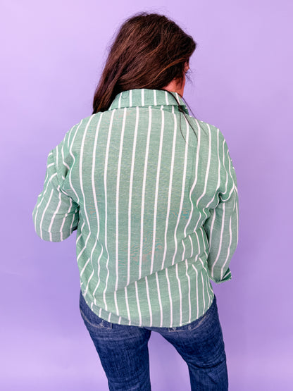 Easy Going Striped Button Up