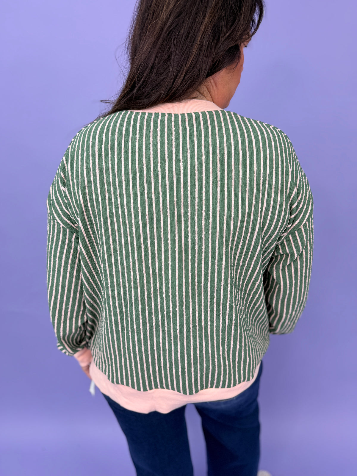 Striped Patchwork Long Sleeve Cardigan