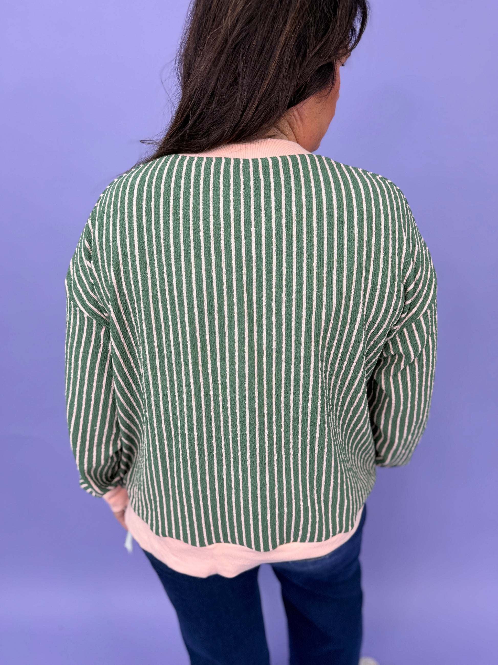 Striped Patchwork Long Sleeve Cardigan