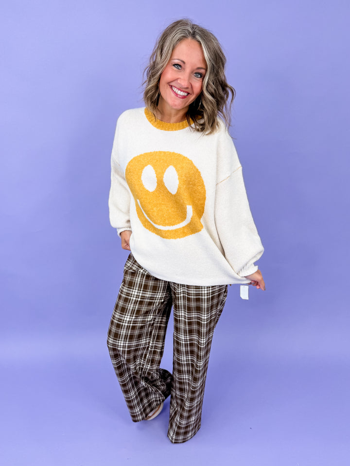 Fuzzy Smiley Face Sweater