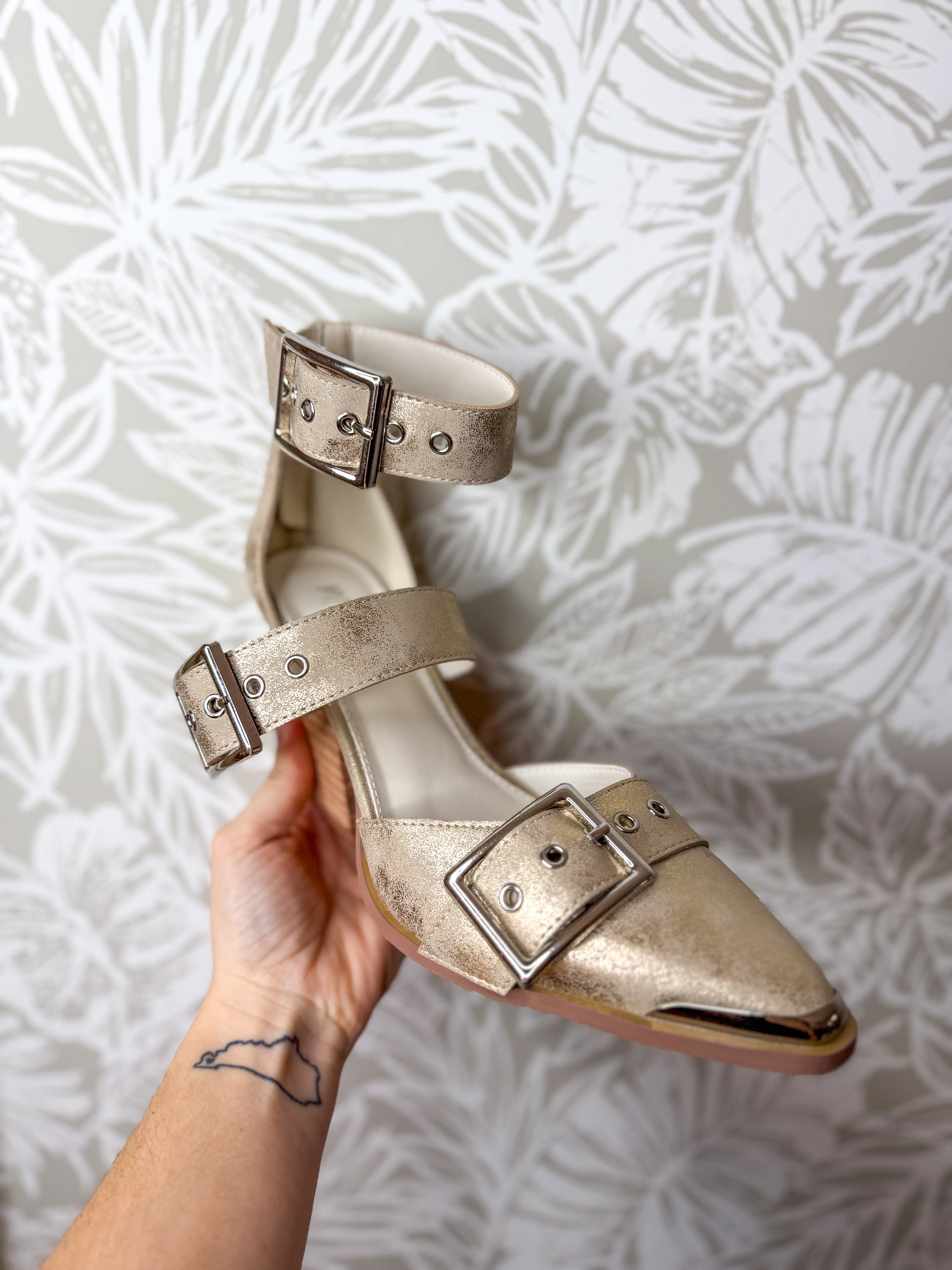 Hendrix Stiletto Sandals - Gold