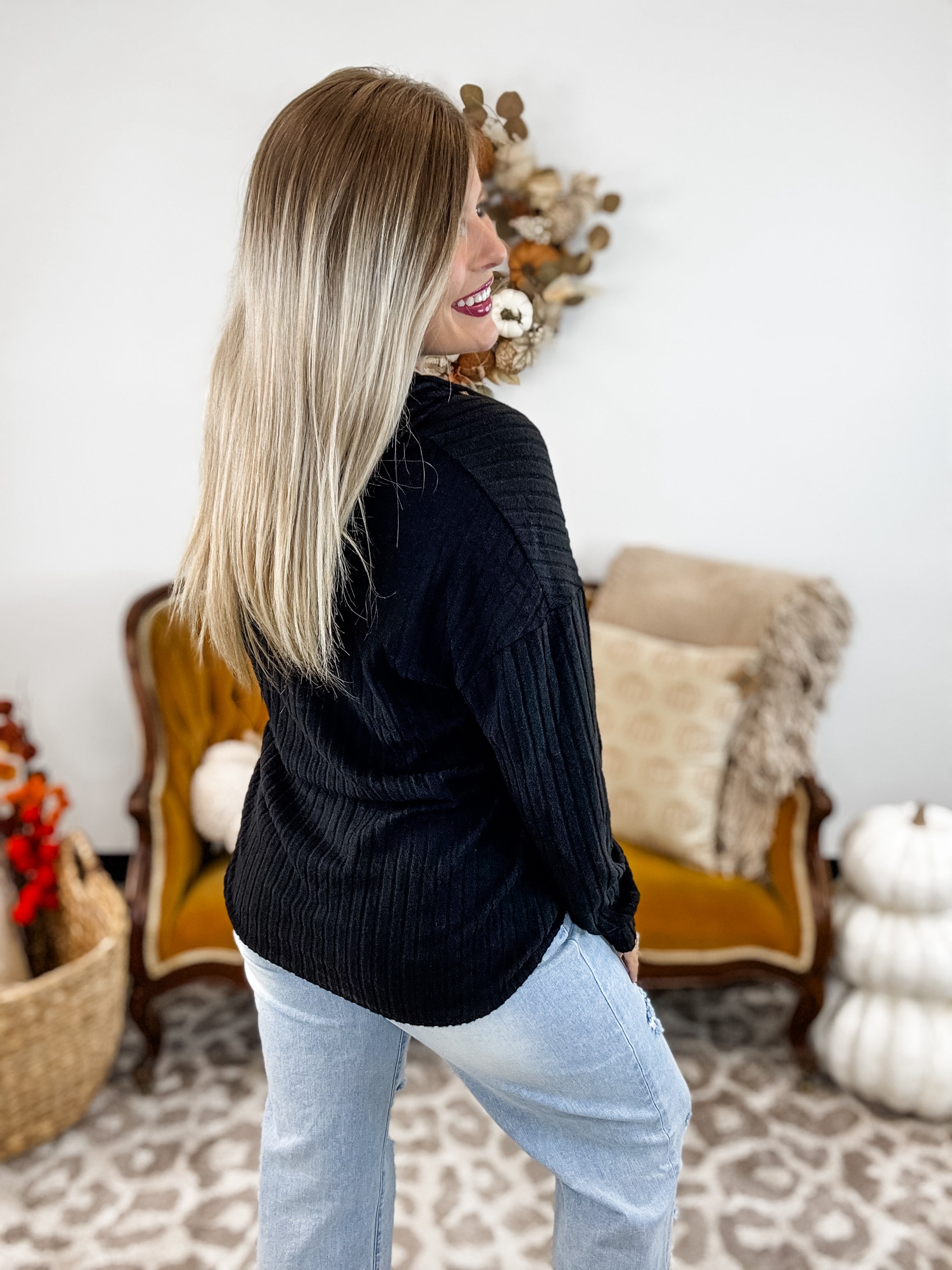 Weekend Button Up Hoodie - Black FINAL SALE