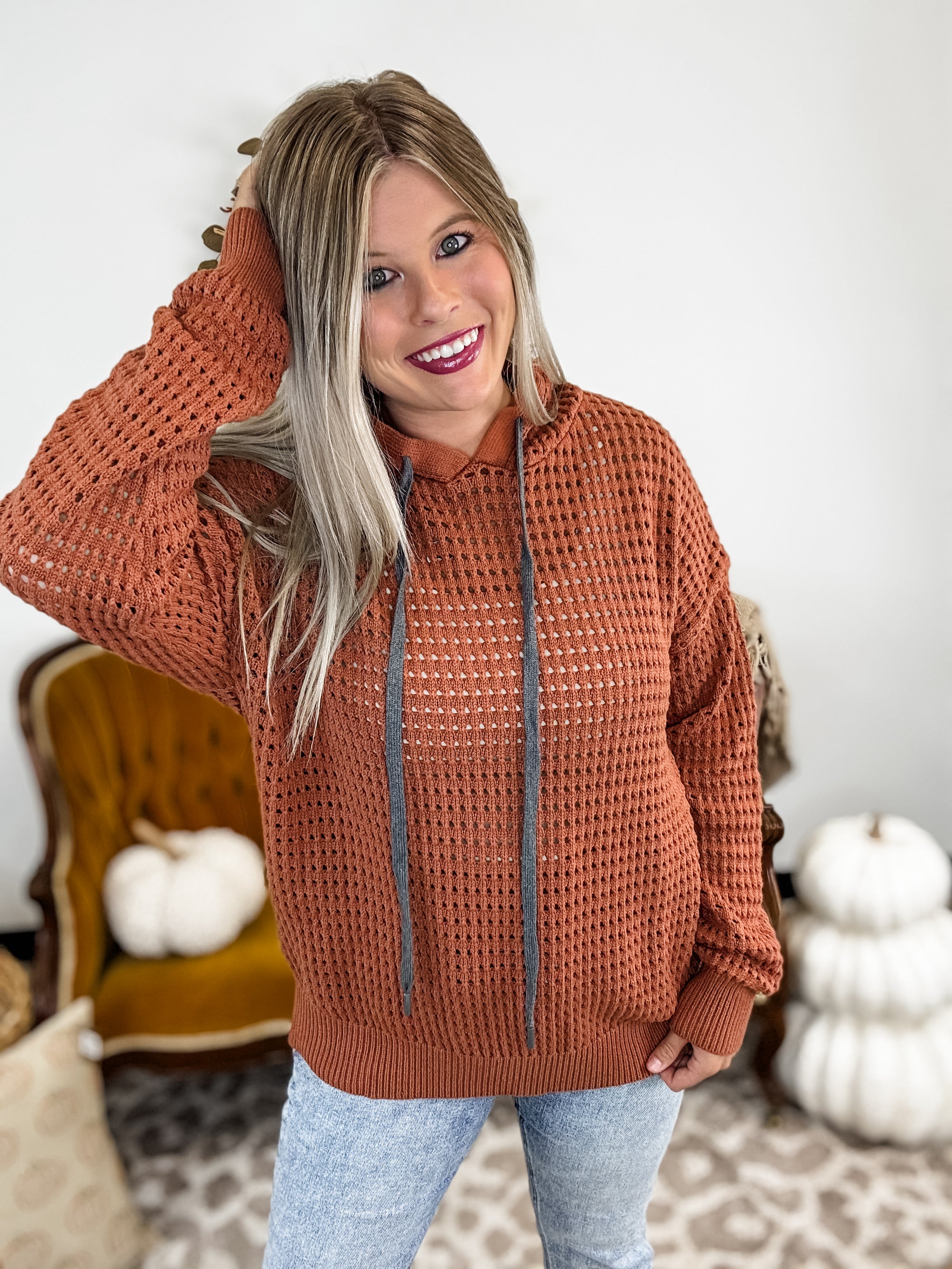 Hold You Down Hoodie - Rust FINAL SALE