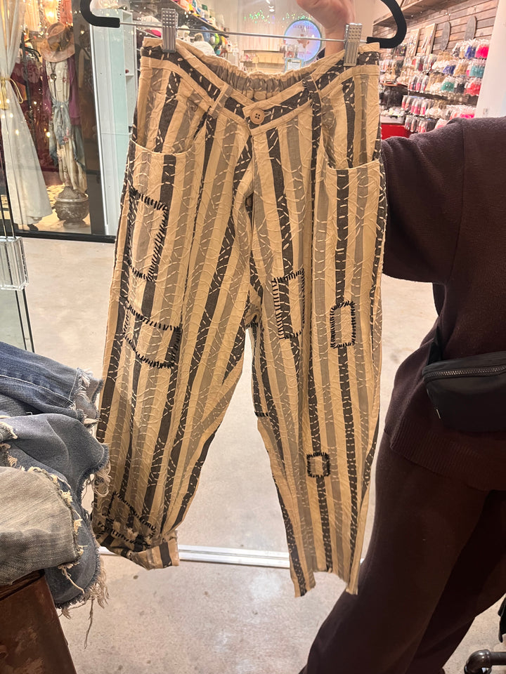 Jaded Gypsy Traveling On Pants - Stripe *Final Sale*