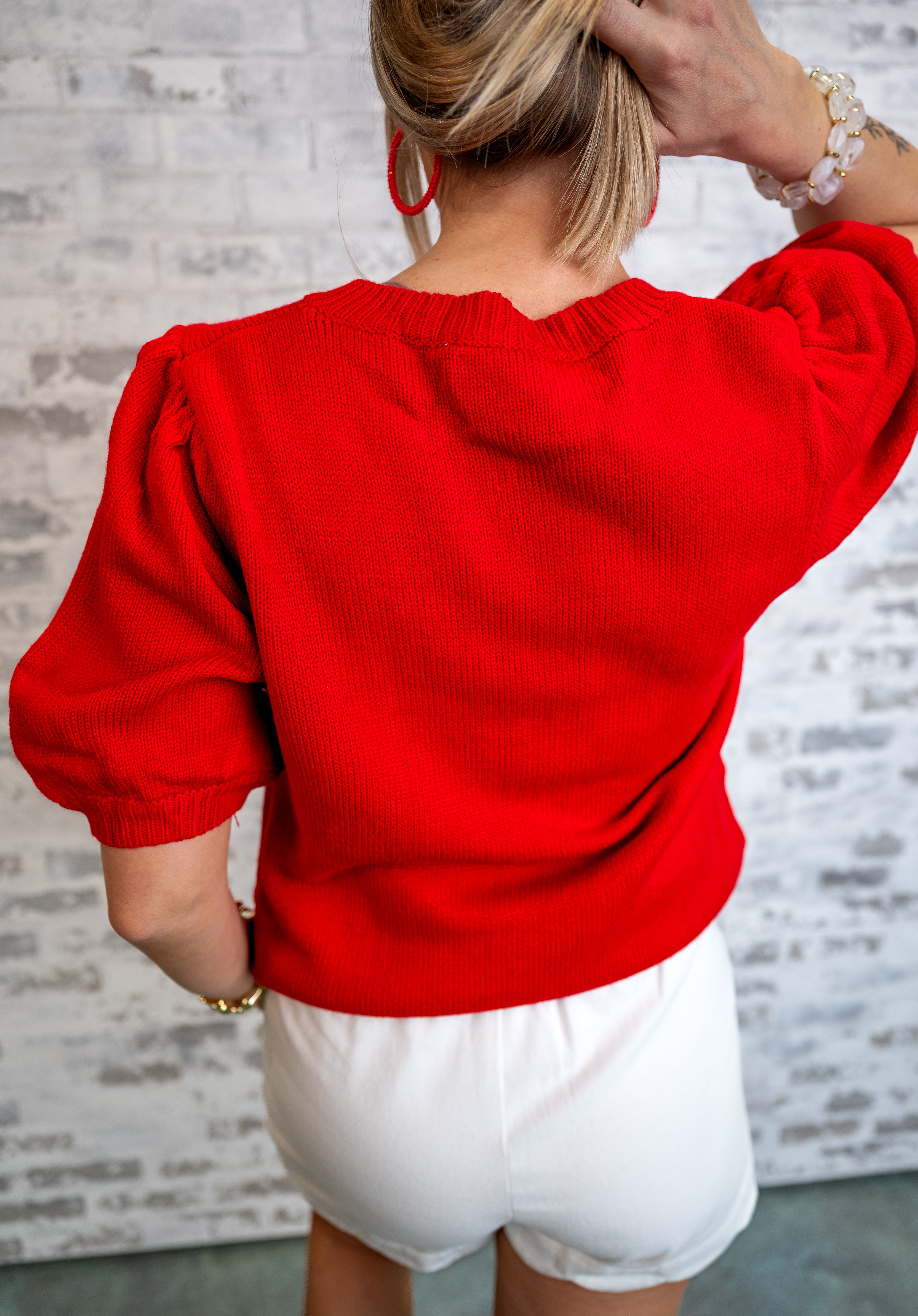 All-American Ease Knit Top - Red