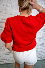All-American Ease Knit Top - Red