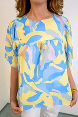 Artful Horizon Top - Blue