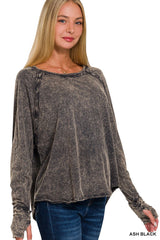 Crinkle Comfort Top - Ash Black FINAL SALE