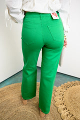 Aurora Sky Wide Leg Jeans - Green