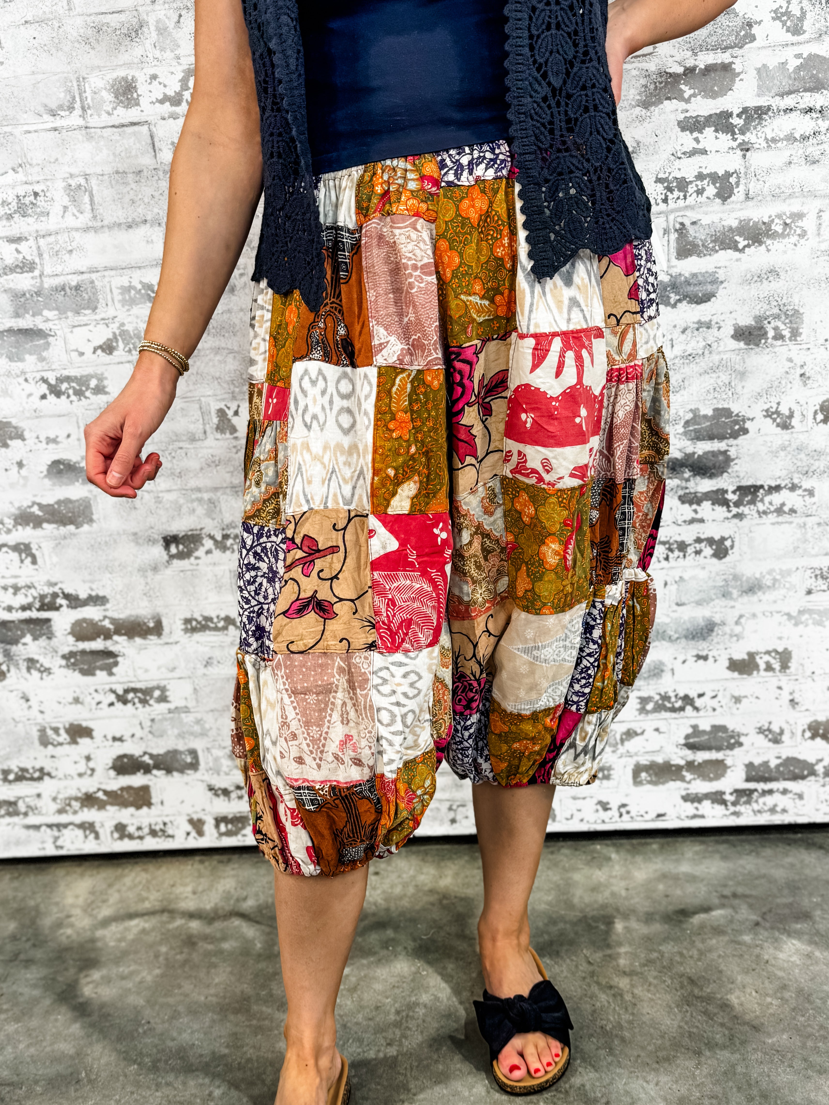 JG Patchwork sunrise Pant - Red