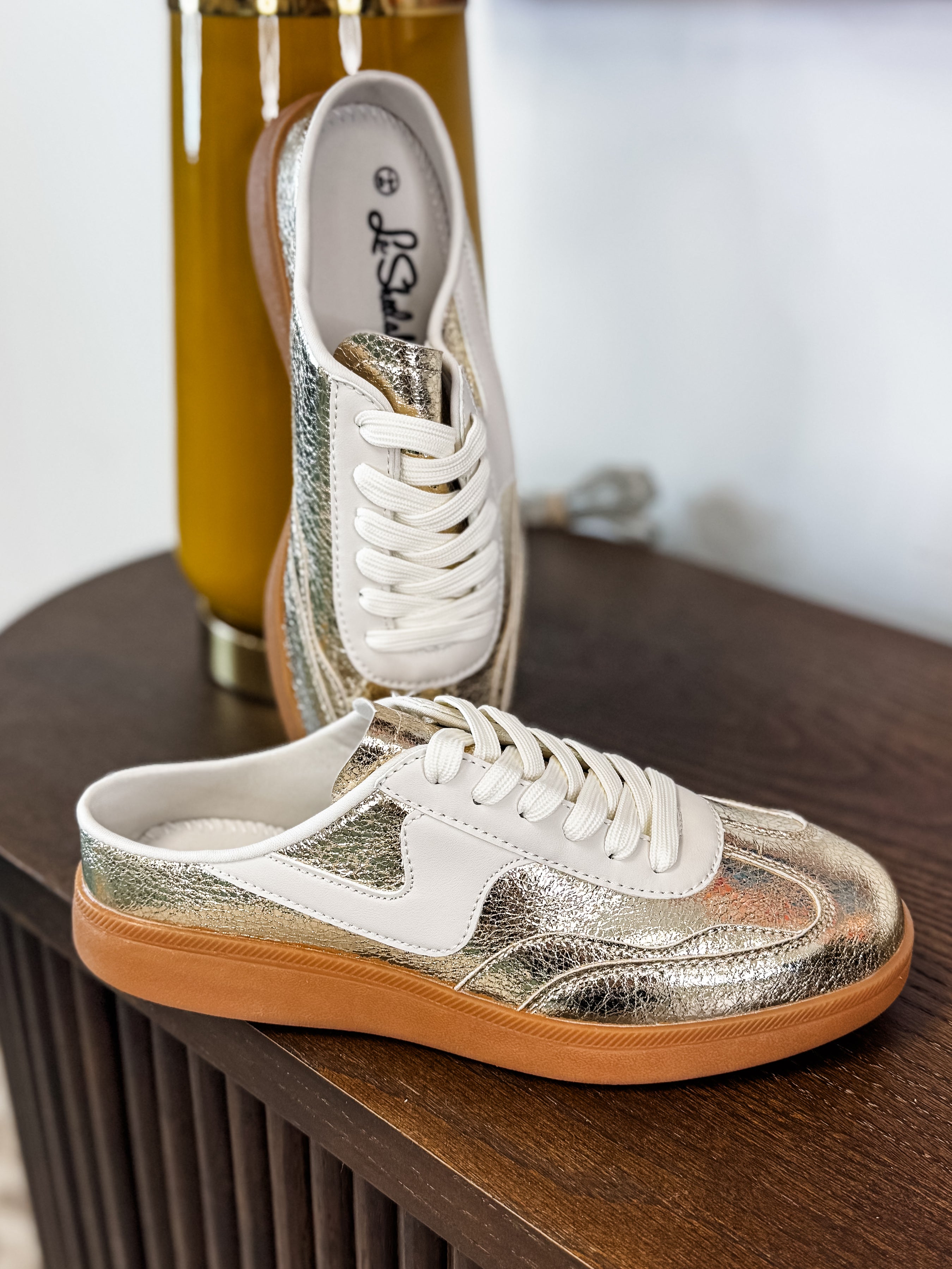 Modern Slip On Sneakers - Gold