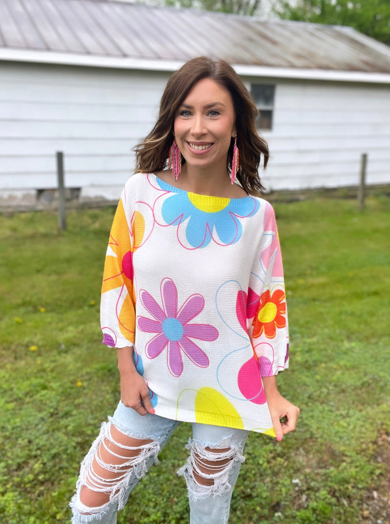 Bright Blooms Sweater