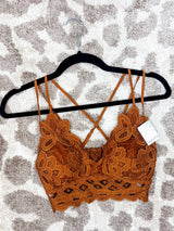 Crochet Lace Bralette - Caramel FINAL SALE