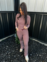 Mist & Stripes Hoodie - Mauve