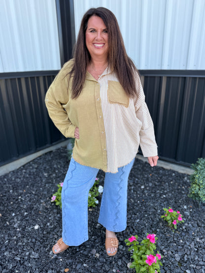 Washed Button Down Shacket