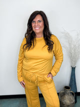 Feminine Flow Wide Leg Set - Yellow