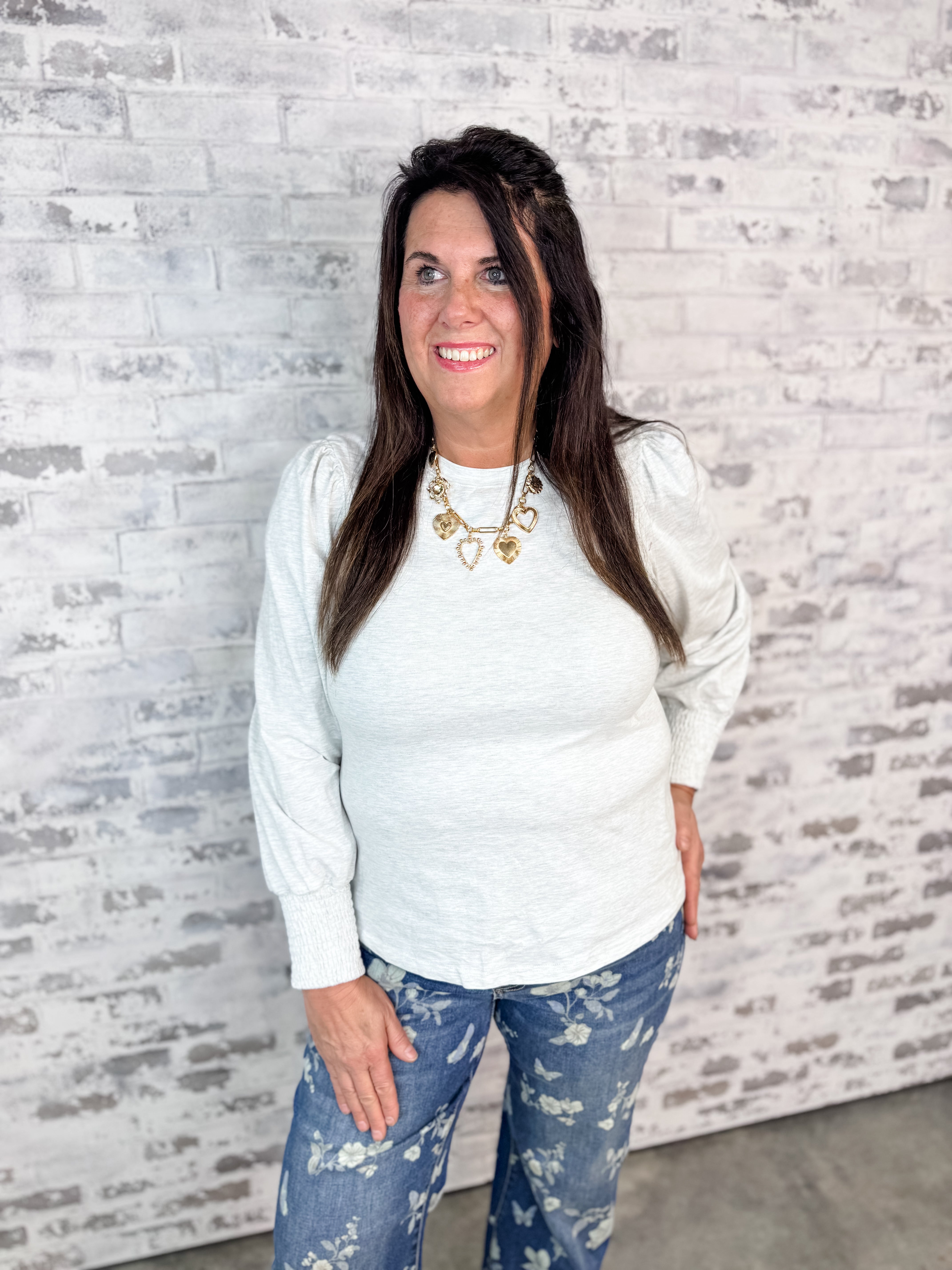 Rustic Charm Puff Sleeve Top