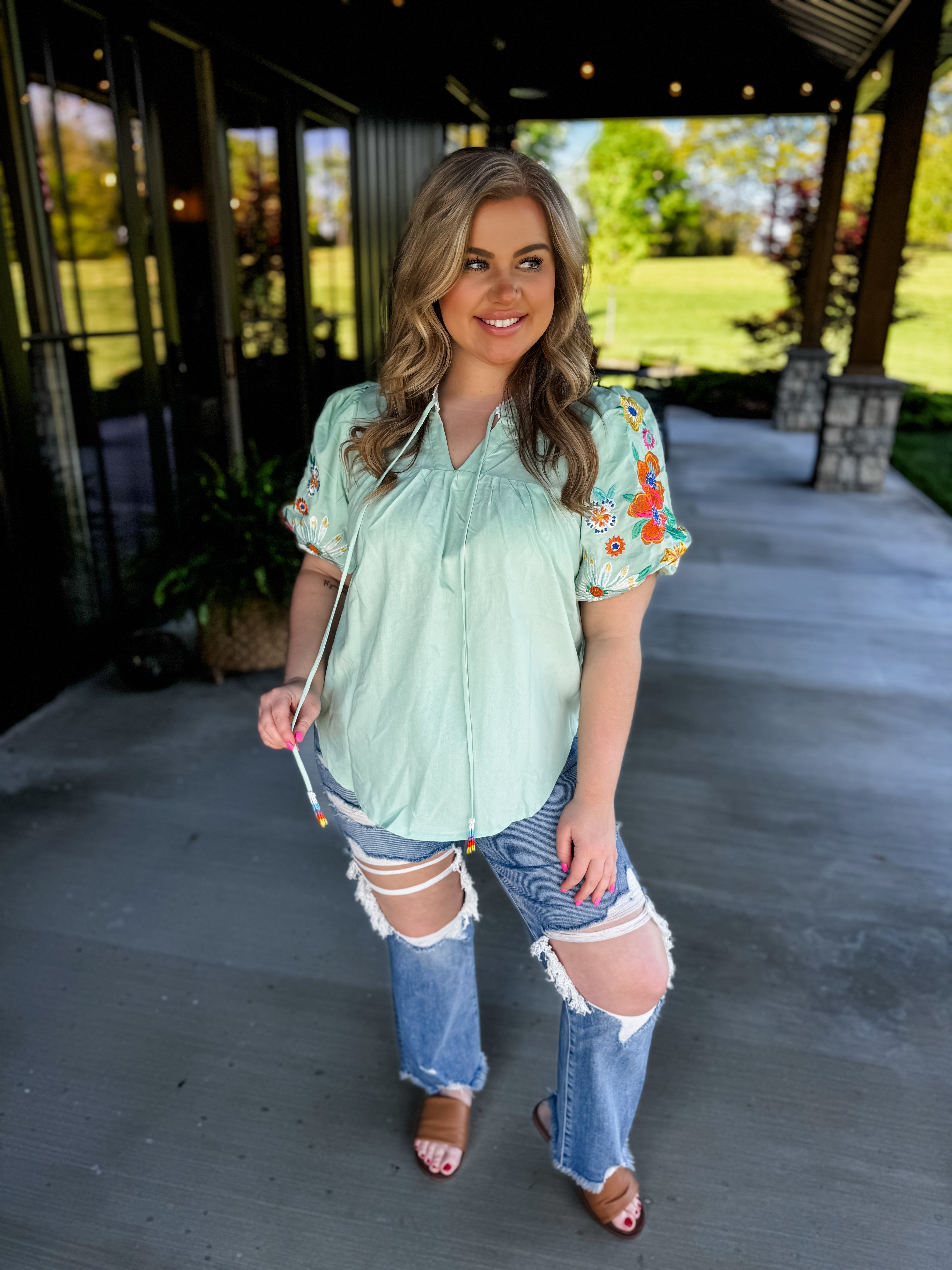 Well Wishes Top - Green FINAL SALE