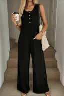 Wide-Leg Strap Casual Loose Jumpsuit