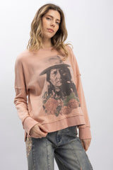 Printed Mineral Wash Sweatshirt