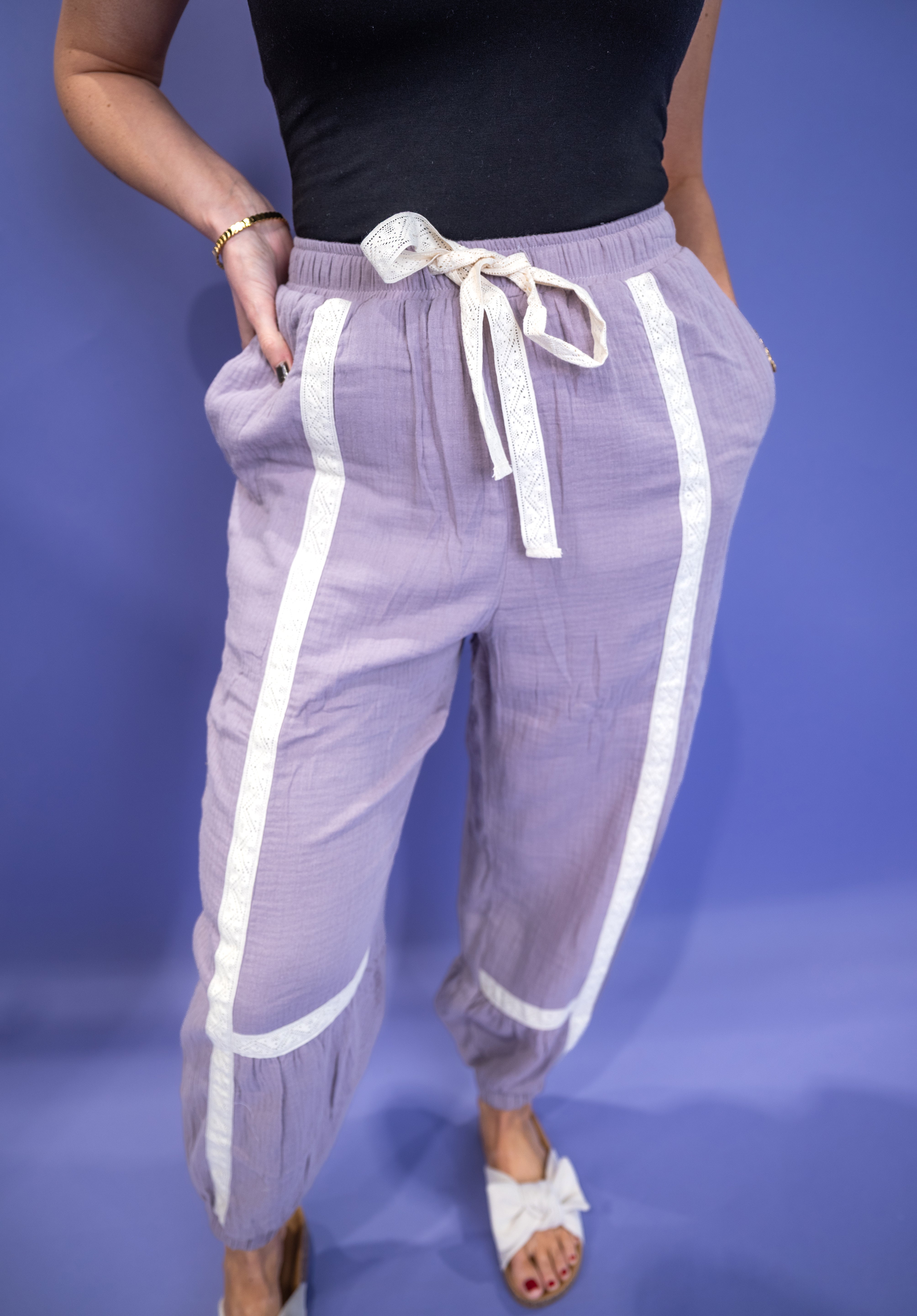 Balloon Bloom Pants - Lavender