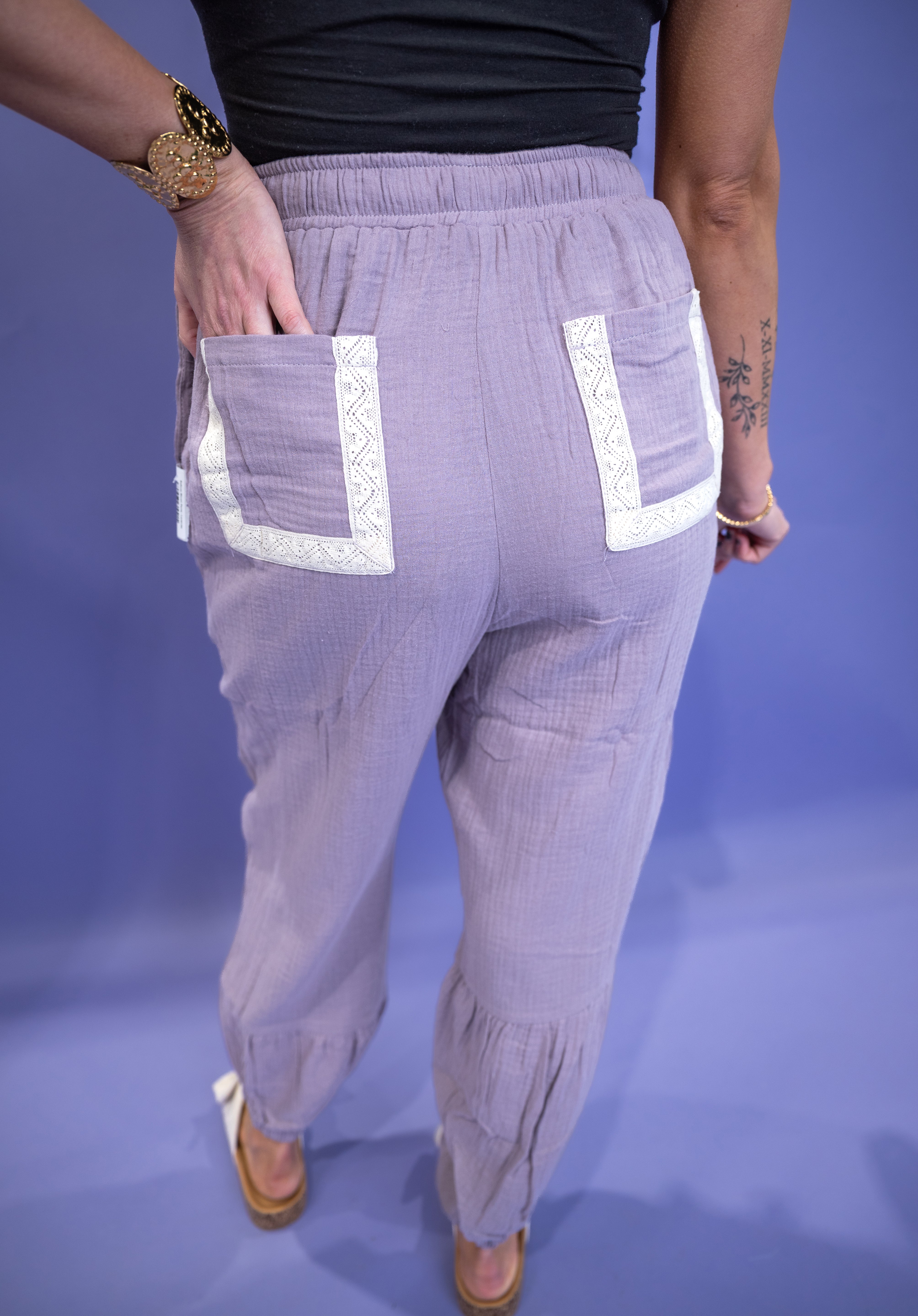 Balloon Bloom Pants - Lavender