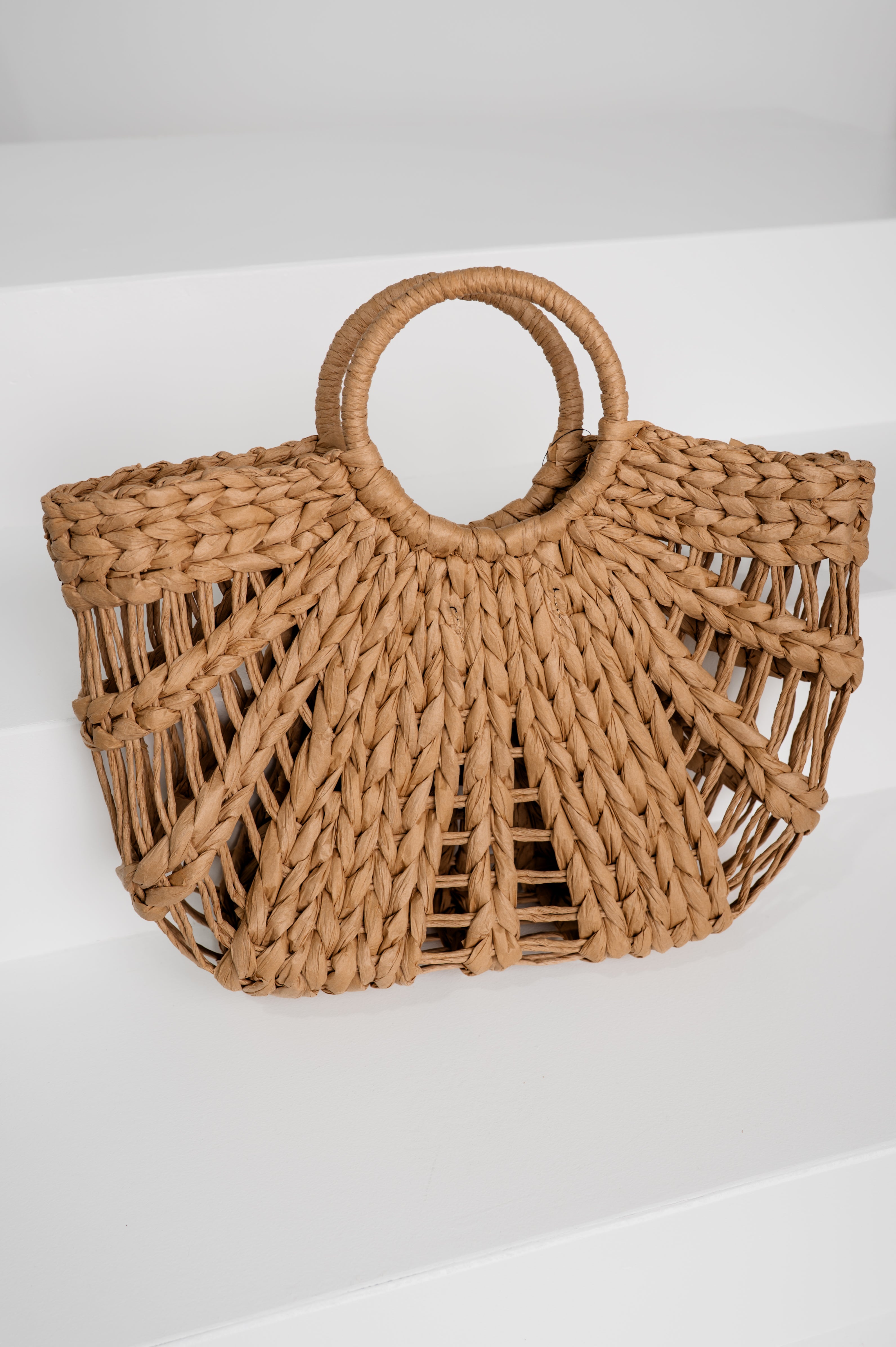 Beach Breeze Straw Tote - Khaki