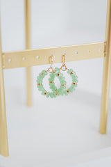 Beaded Halo Hoops - Mint