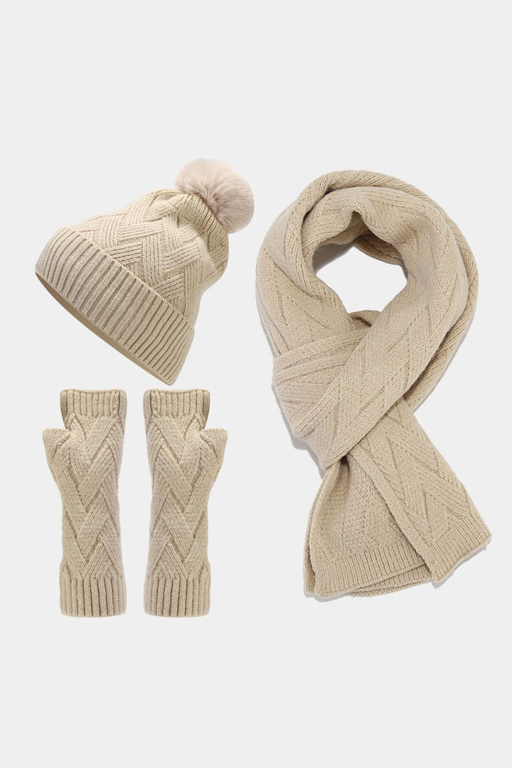 Christmas in July: Knit Winter Trio - Beige