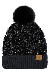 Winter Dazzle Knit Beanie - Black