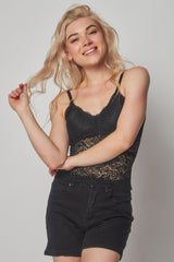 Cross My Lace Bralette - Black