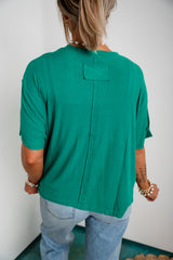 Blossom Ribbed Top - Green