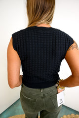 Blossom Weave Top - Black