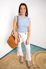 Blossom Weave Top - Ice Blue