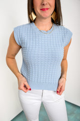 Blossom Weave Top - Ice Blue