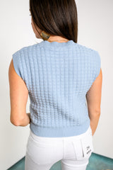 Blossom Weave Top - Ice Blue