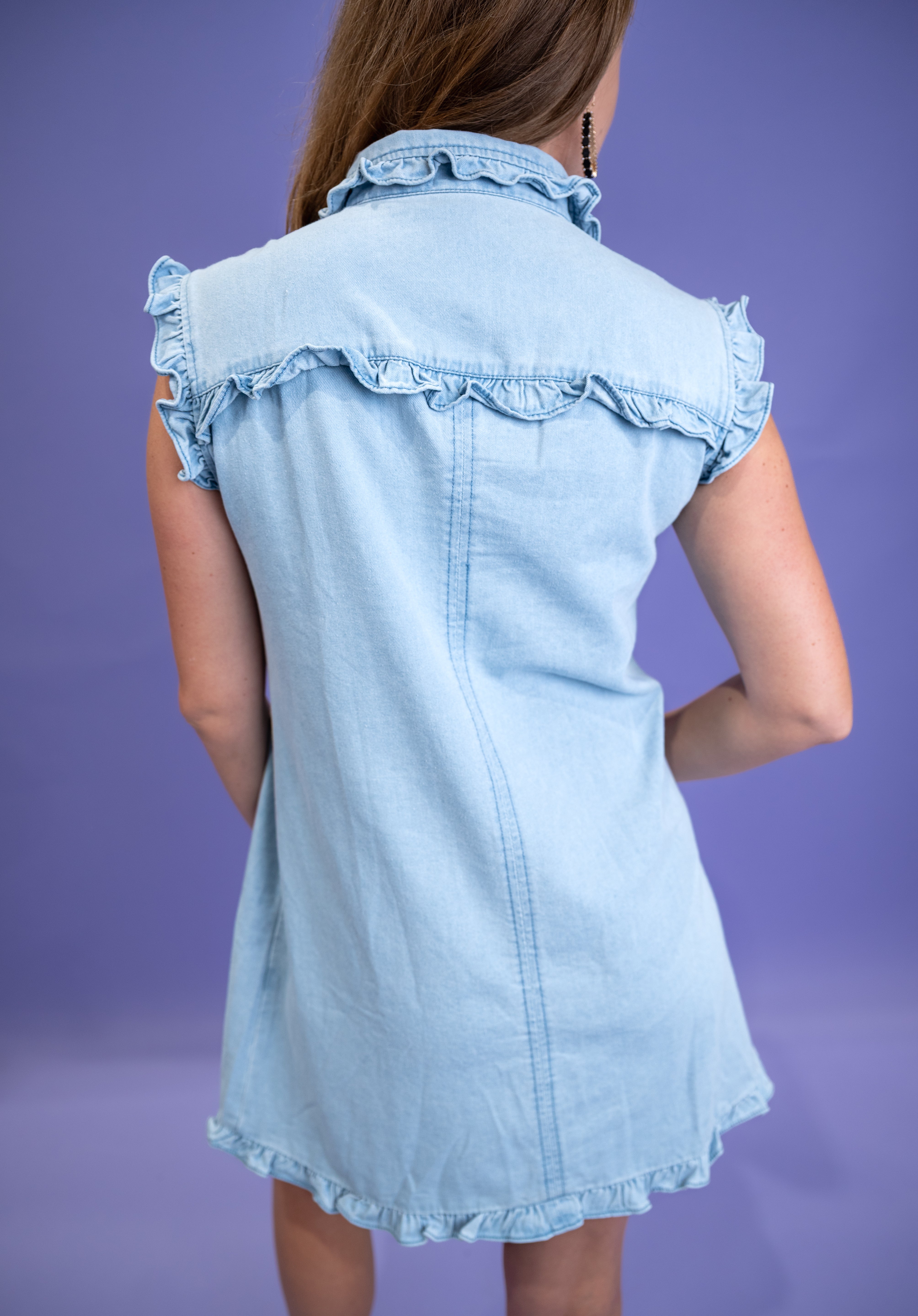 Bluebell Ruffle Denim Dress