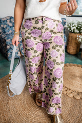 Blush Garden Tailored Pants - Lavender